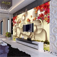beibehang papel de parede custom photo 3d wallpaper mural wall stickers living room maple leaf 3d effect tv background wall