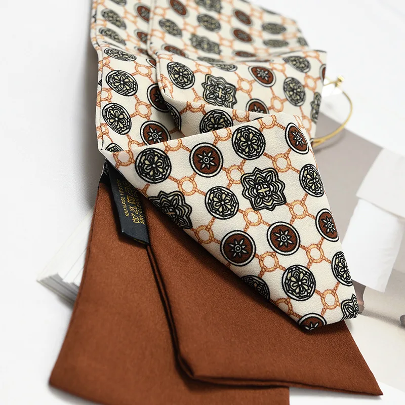 Женский шелковый шарф-хомут с цветочным принтом для девочек маленькие шарфы шеи