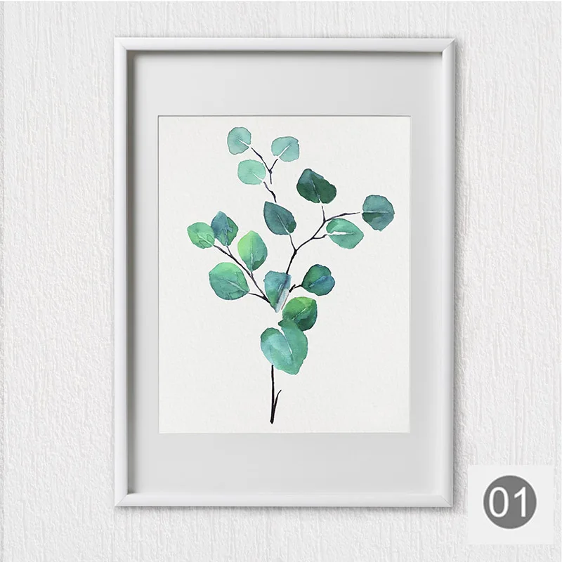 Плакат и печать эвкалипта художественный принт ботанический плакат Акварельная