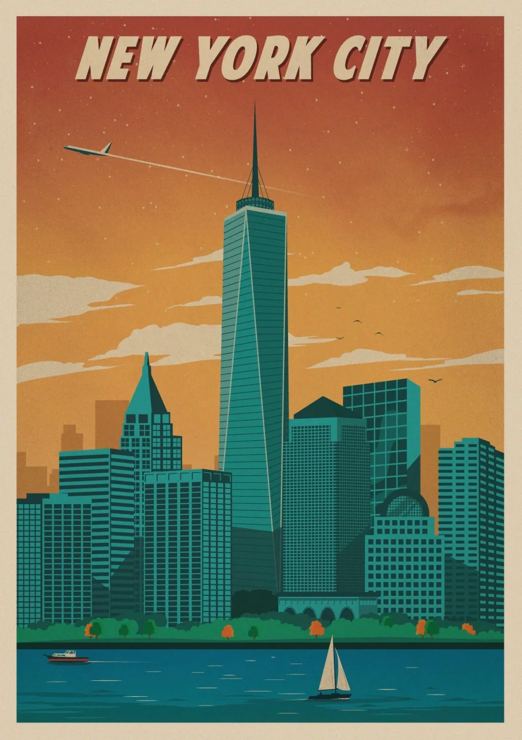 Винтажный постер для путешествий из