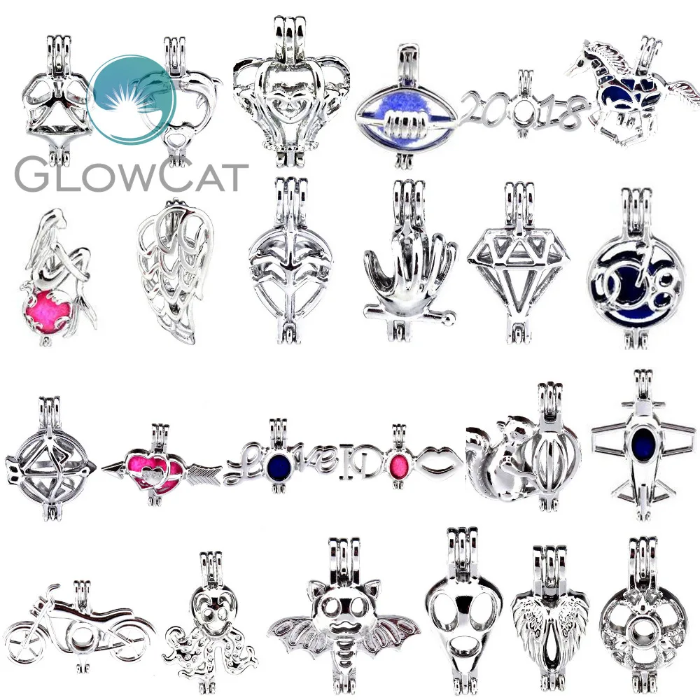 

1X 2018 Love Heart Arrow Locket Oyster Pearl Beads Cage Party Jewelry Locket Girl Best Gift