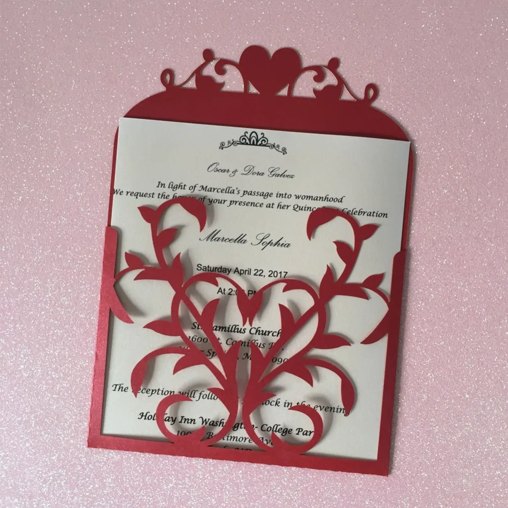 

100pcs New Hot Laser Cut Party Birthday Wedding Invitation Card Hollow Invite Design Engagement Bridal Shower Decoration card