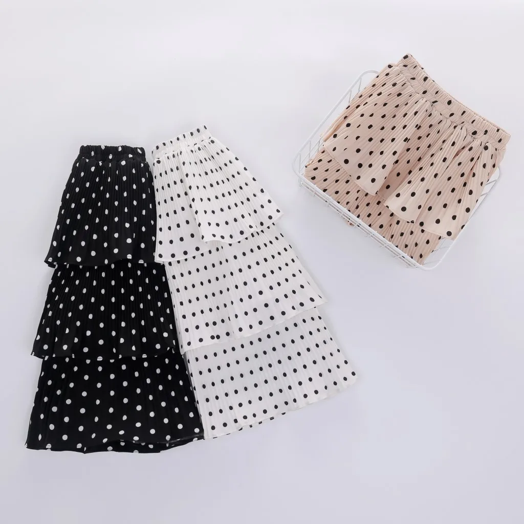 Одежда Мама и я многослойная юбка в горошек Семейные комплекты для мамы дочки