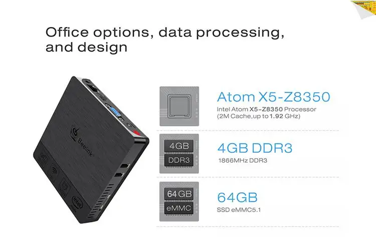 BT3 Pro II ТВ приставка 4 Гб 64 Гб Intel Atom X5-Z8350 Intel HD graphics 400 Beelink BT3 Pro мини-ПК Win 10 BT 4,0 1000 Мбит/с медиаплеер