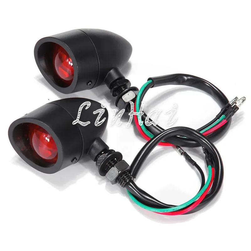 Черный Задний индикатор пули тормозной задний светильник подходит для Harley Softail