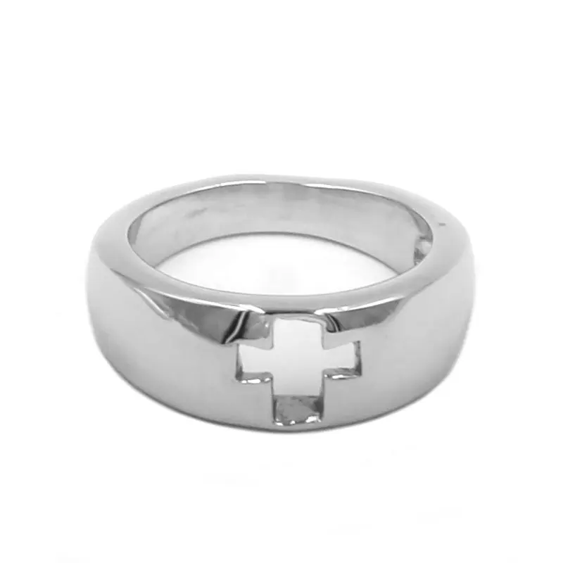 Wholesale Hollow Cross Ring Stainless Steel High Polish Quality Silver color Biker Women Girls 836B | Украшения и аксессуары