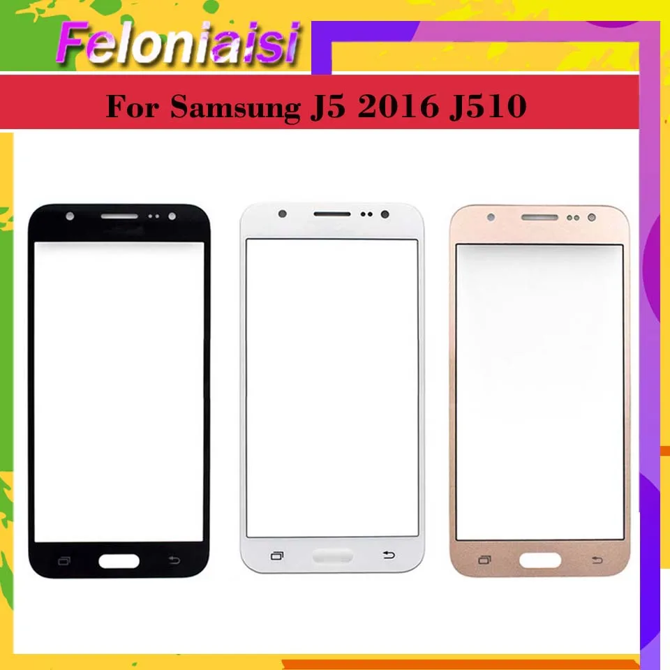 

10 шт./лот для Samsung Galaxy J5 2016 j510 J510F J510FN J510M J510H SM-J510F Сенсорный экран Внешний стеклянный сенсорный экран передняя Панель