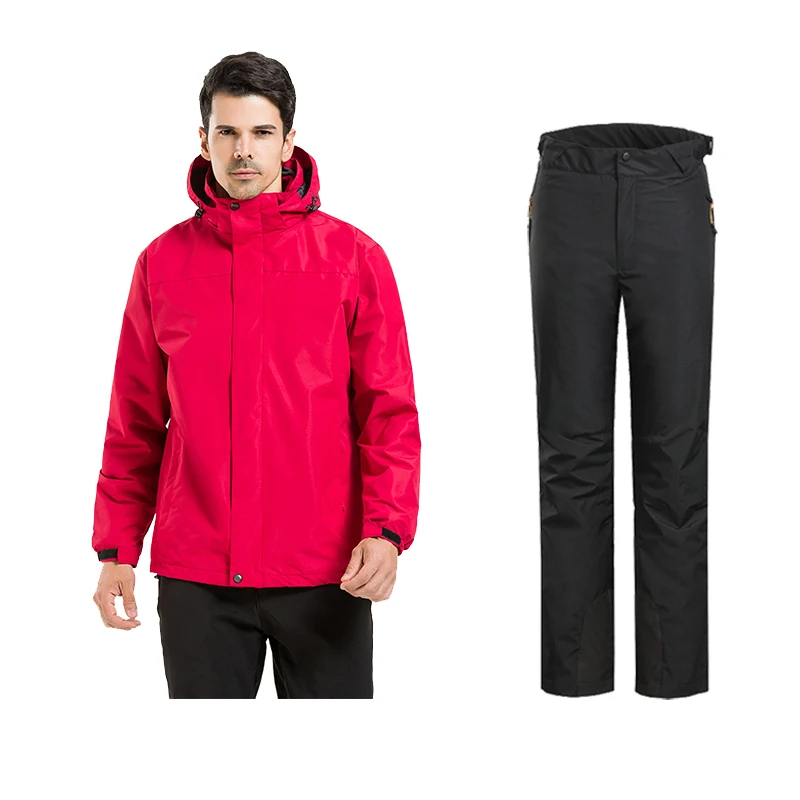 

Men winter thermal 2in1 waterproof Outdoor jacket +pants Hunting Waterproof Suits set Jacket coat Climbing Hiking Suits