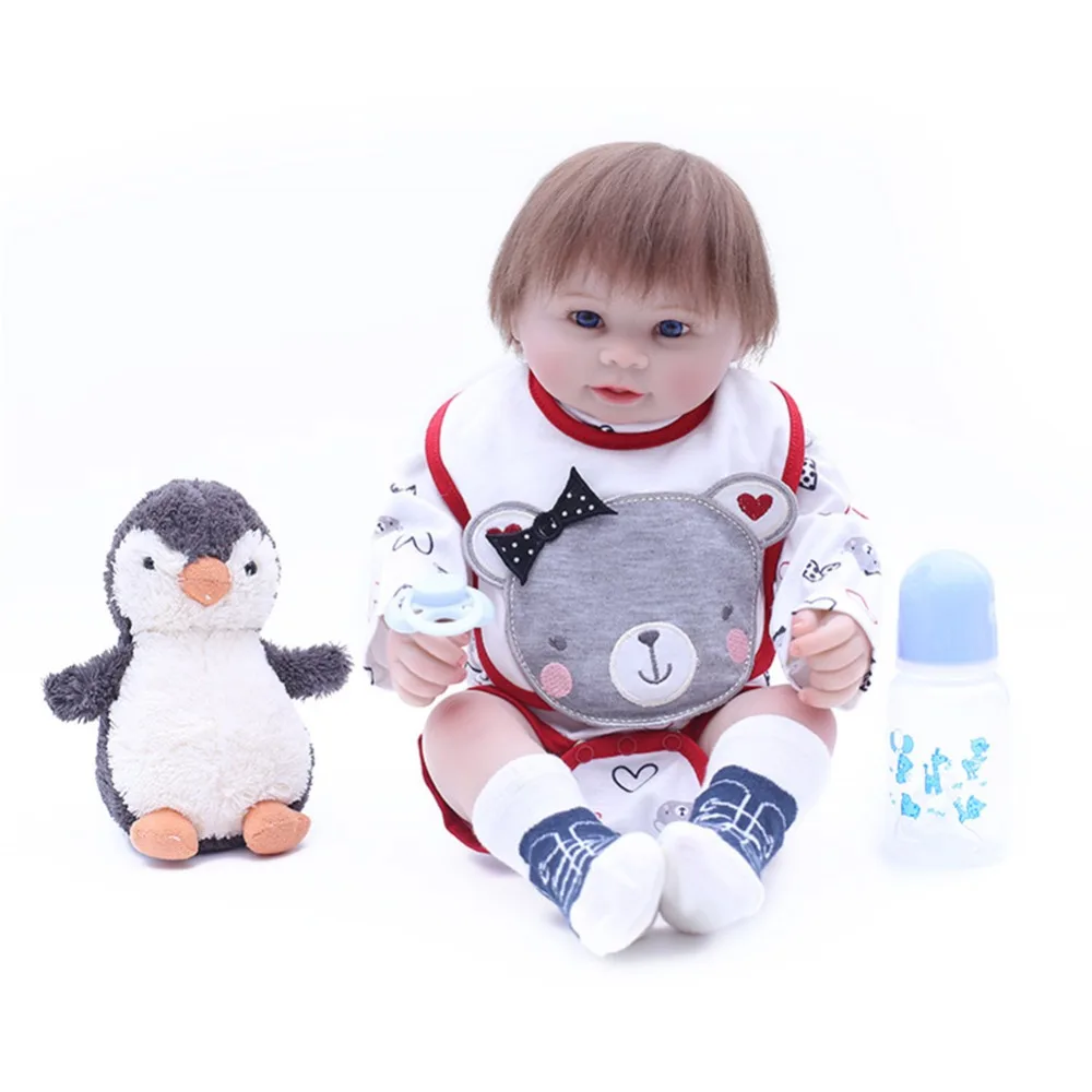 SanyDoll 18 дюймов 48 см силиконовые куклы для новорожденных реалистичные милые