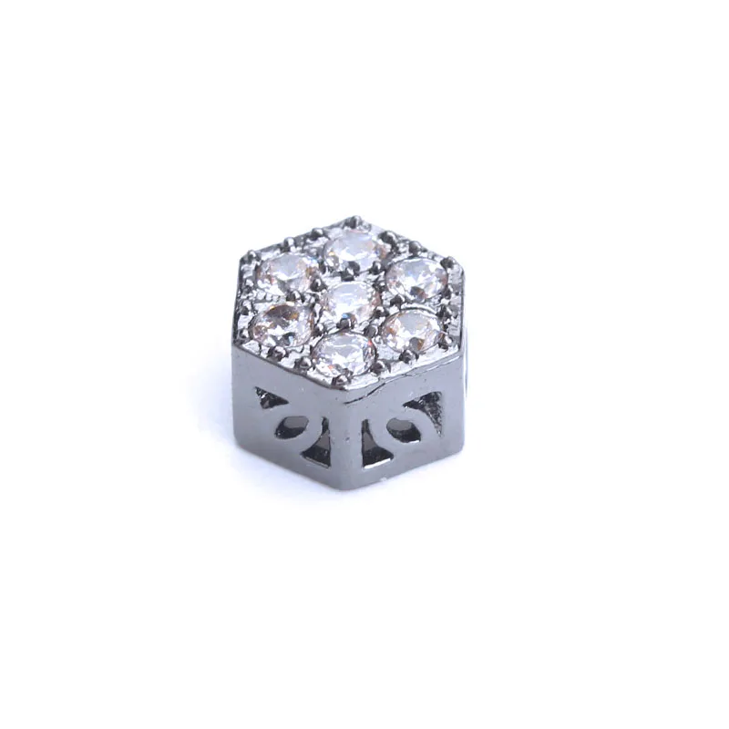 Мм 1 шт. 4*7 мм Micro Pave CZ Белый Циркон пространство Размер отверстия бусин 2 для diy