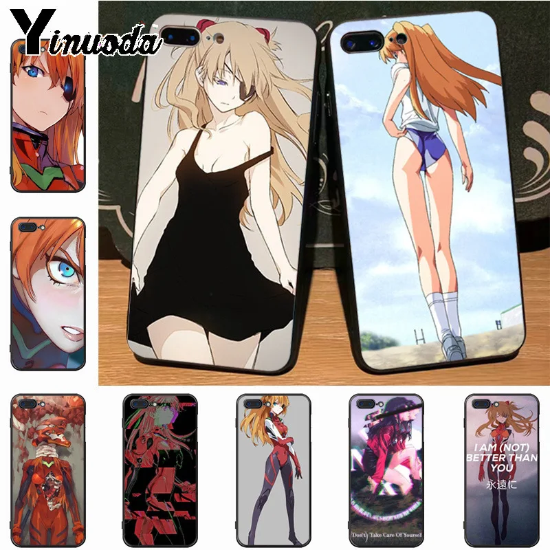 Новинка черные силиконовые чехлы Yinuoda Asuka 02 мягкий чехол для телефона iPhone 7plus 6S 7