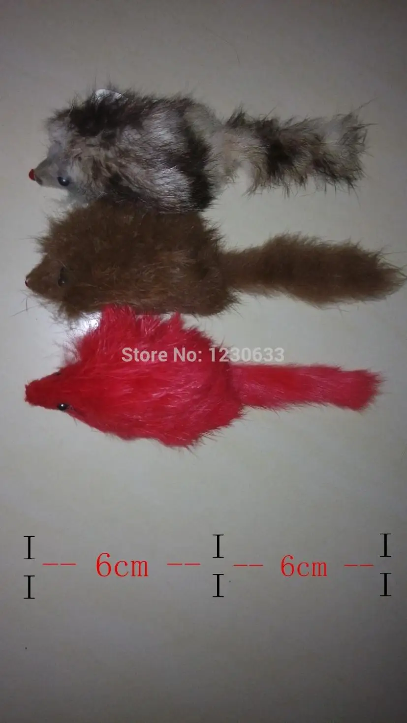 Игрушка для домашней кошки игрушка Большой Кролик Мех мышь длинный мех для кошки 6 см разные цвета 100 шт