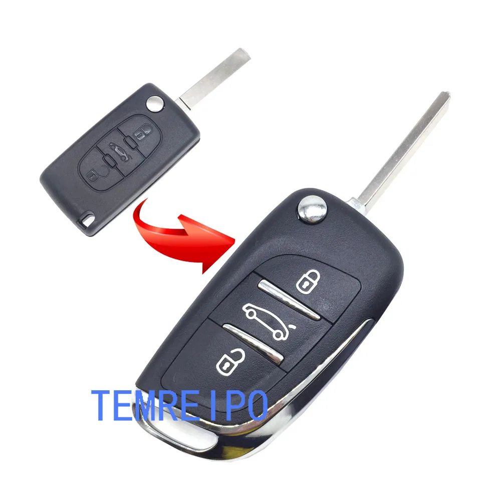 3 кнопки модифицированный Брелок оболочка для Citroen C2 C3 C4 Hatch Coupe VTR Berlingo C6C8
