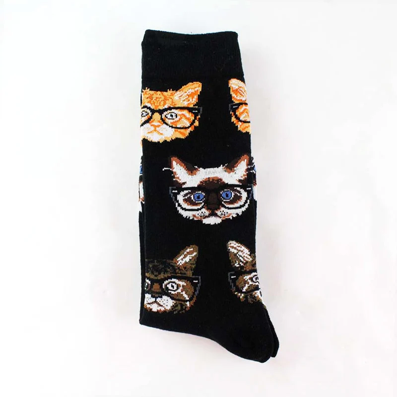Happy Socks, новинка, мужские носки с рисунками животных, женские винтажные носки с масляной краской, Акула, Мона, Лиза, Короткие забавные хлопковые носки с креативным рисунком