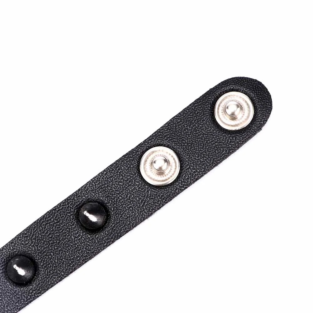 New Gothic Unisex Women Punk Black Bracelet Spike Rivet Cone Leather Cuff Wristband Adjustable | Украшения и аксессуары