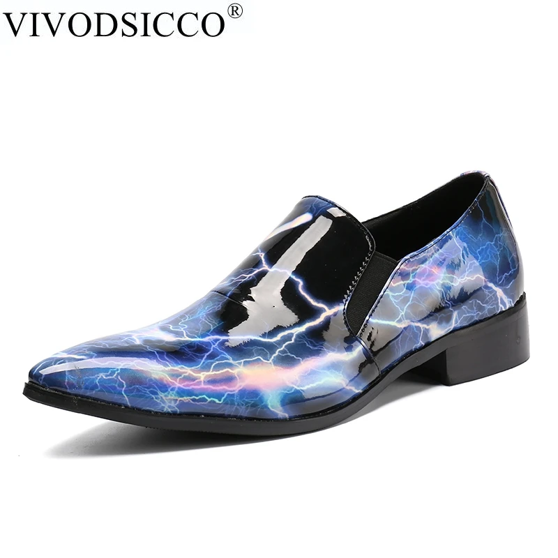VIVODSICCO/Новинка; Мужские модельные туфли в деловом стиле; модные мужские свадебные туфли из натуральной лакированной кожи; Social Sapato; мужские оксфорды на плоской подошве