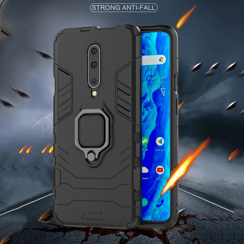 Armor Ring Case For oneplus 8 pro Magnetic Car Hold Shockproof Soft Bumper back Phone Cover one plus 7 7t | Мобильные телефоны и