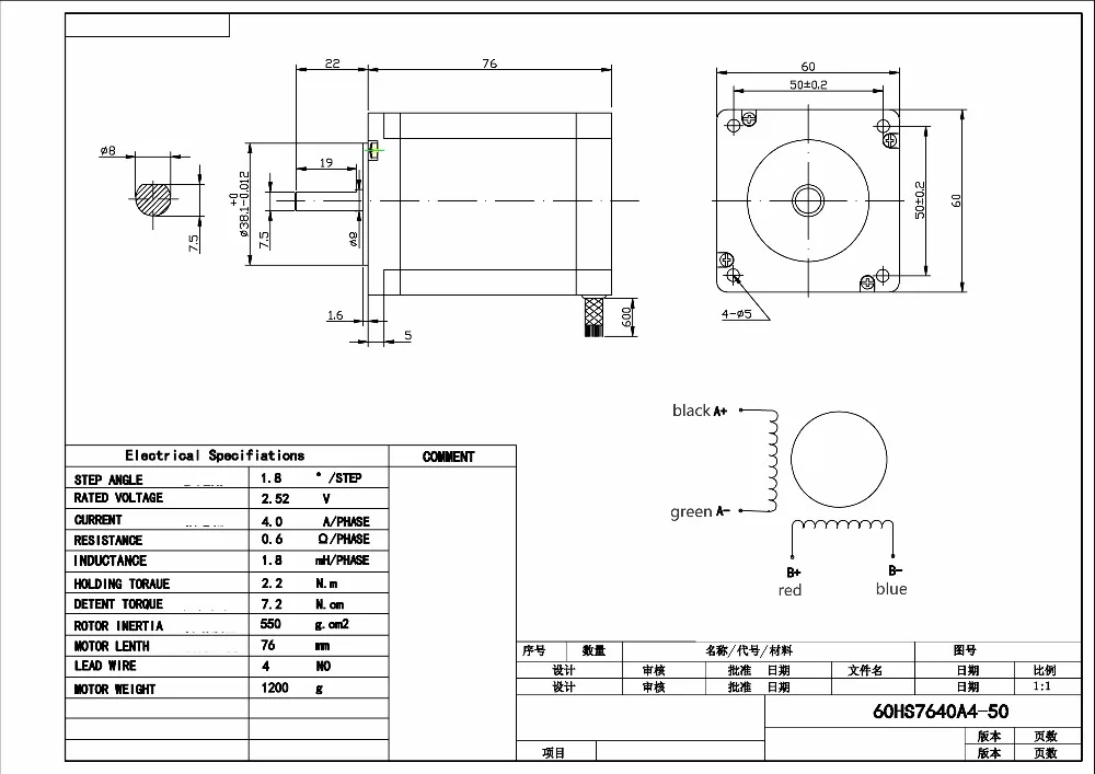 Nema 24 шаговый двигатель 2 фазы 4A 76 мм двигатели 1,8 градусов 2.2NM/314oz. в двигатель Rabbet 50 мм установка для гравировальной машины