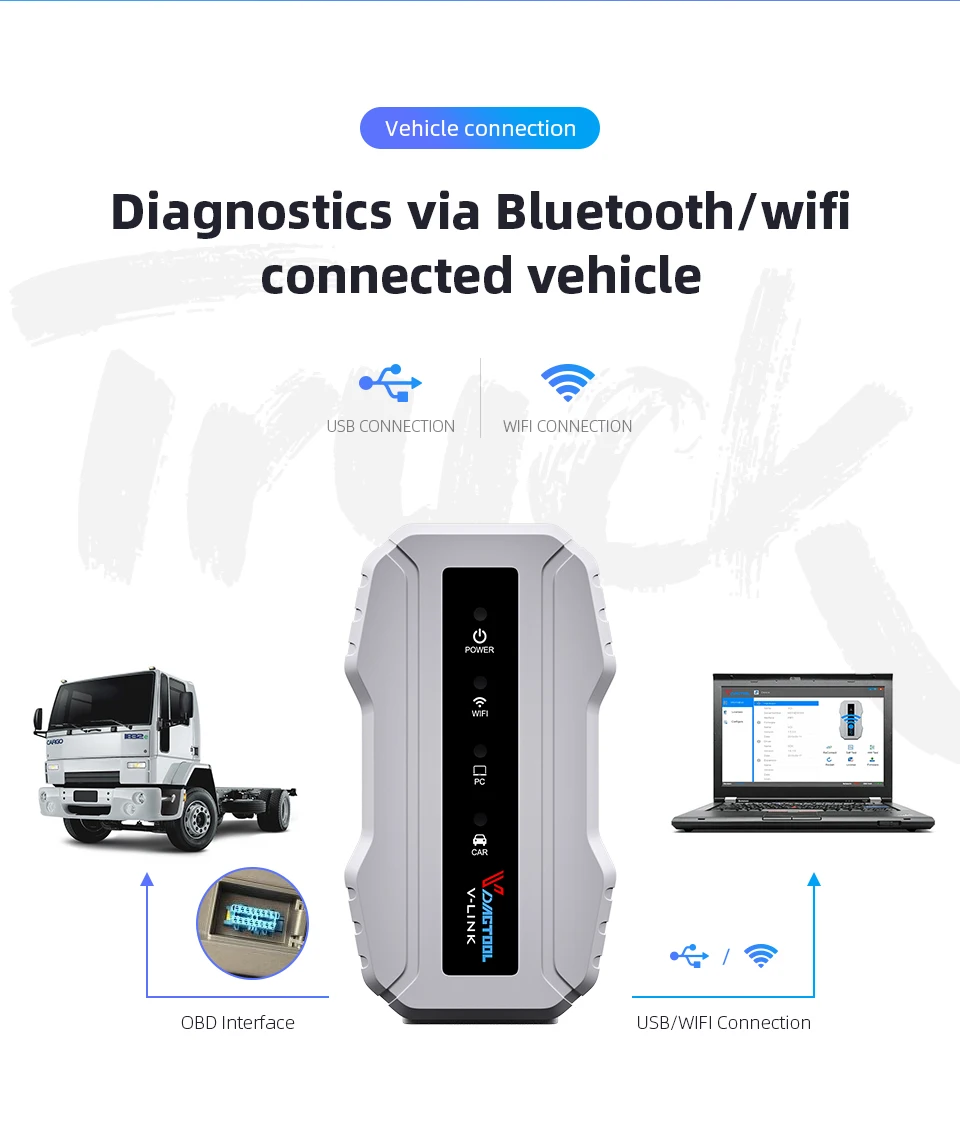 VDIAGTOOL аксессуары для грузовиков диагностический интерфейс для Cat3 для Volvo для Cummins V7.62 Wi-Fi версия Vlink сканер Heavy Duty инструмент