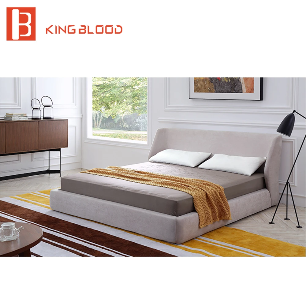 

italian style simple fabric king queen size bed