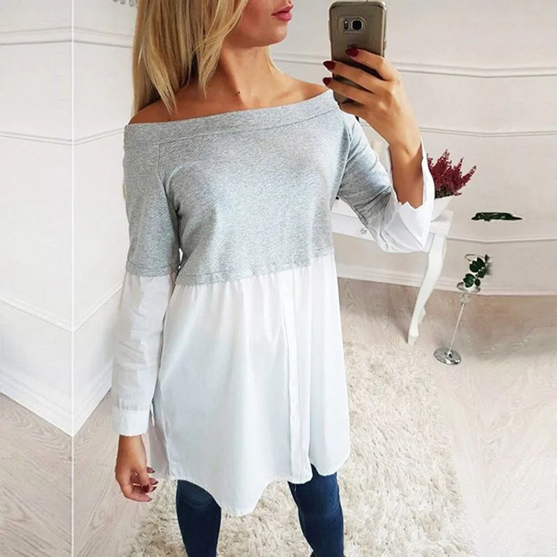 Gray top Женские футболки для беременных; Лоскутная Одежда большого размера; топы для беременных женщин с принтом; модные рубашки для беременных; Одежда для беременных; - Color: Gray top