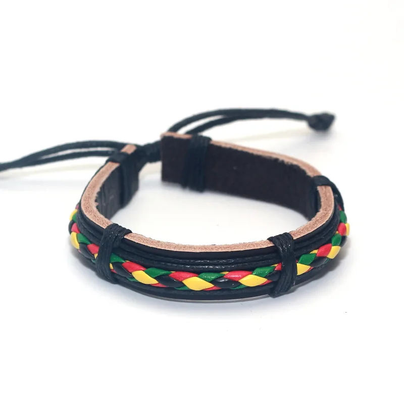 Мужские браслеты Rasta из натуральной кожи повседневные/спортивные мужские
