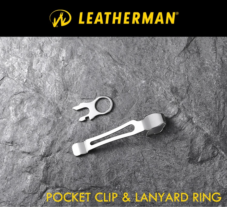 Leatherman Quick-Release Pocket Clip and Lanyard Ring Silver/Black