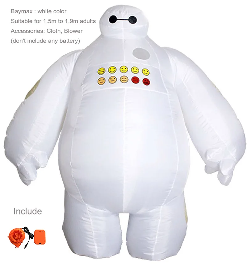 Adult Size Baymax Детский надувной костюм Бэтмена, динозавр, лошадь, единорог, Пикачу, костюм на Хэллоуин для взрослых, аниме, маскарад, косплей, вечерние платья из фильмов - Цвет: Adult Size Baymax