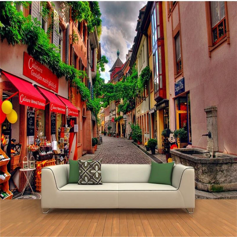 Пользовательские обои beibehang улица Европейского города красивый пейзаж живопись
