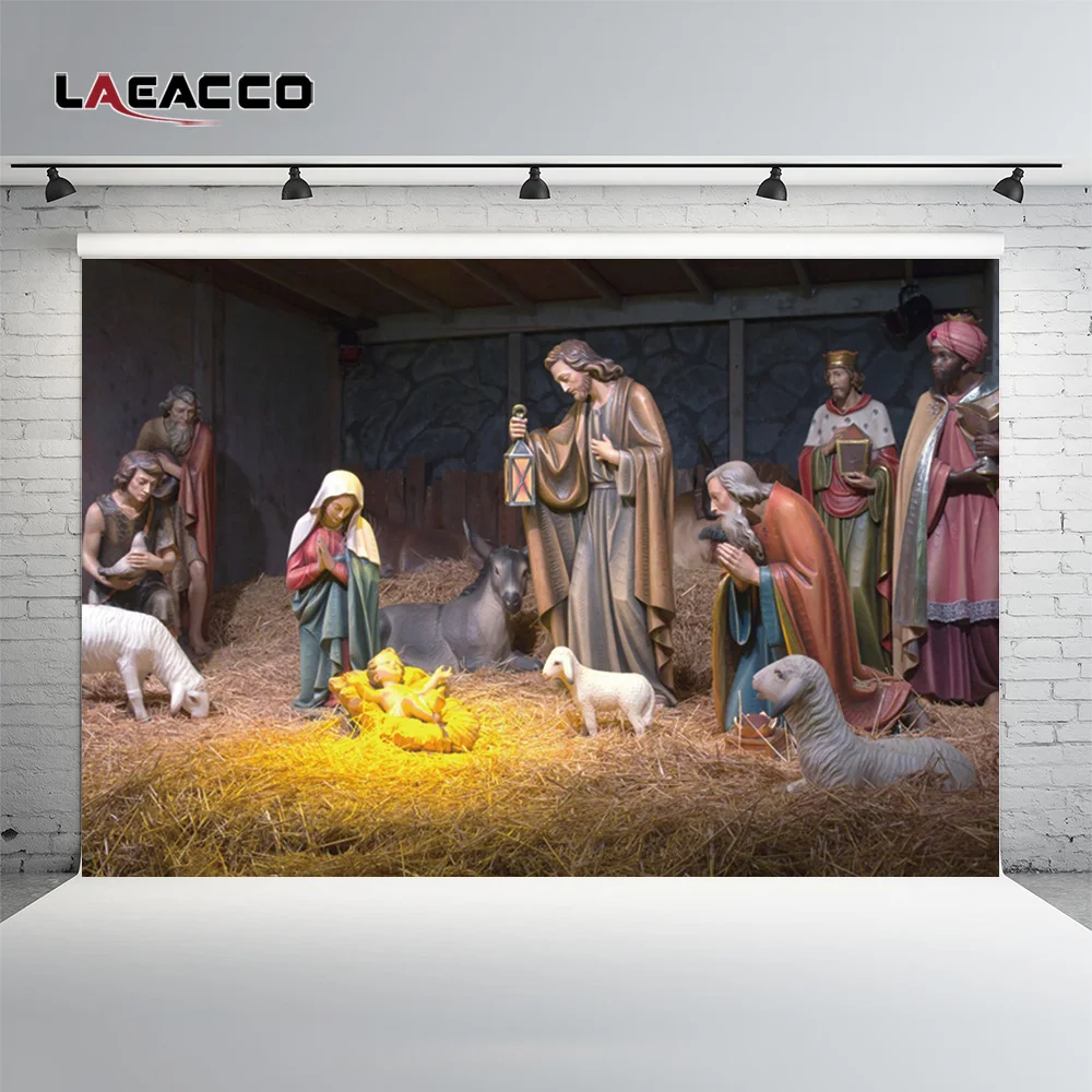 Фотофоны Laeacco Рождество Иисус сцена Декор для дома виниловые фоны фотостудии |