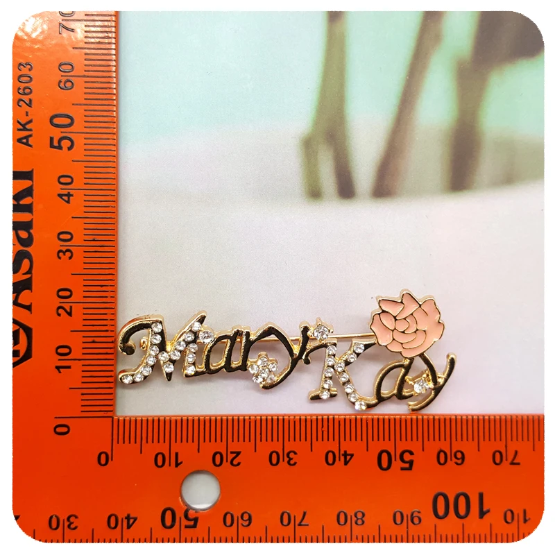 Золотистая розовая брошь в форме Мэри Кей для подписей|brooch pins|pins for broochesmary kay |