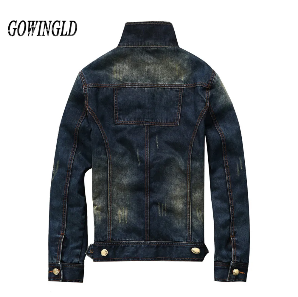 Мужская Fantansic Ретро Стиль Тела Подходит Длинные Рукава Кнопка Передняя Denim Жан