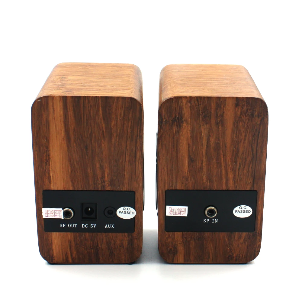 Techase Компьютерные колонки Bamboo Caixa де сом Amplificada HiFi Звук Громкоговорителя AUX-IN мини-усилитель Altavoces Ordenador MP3
