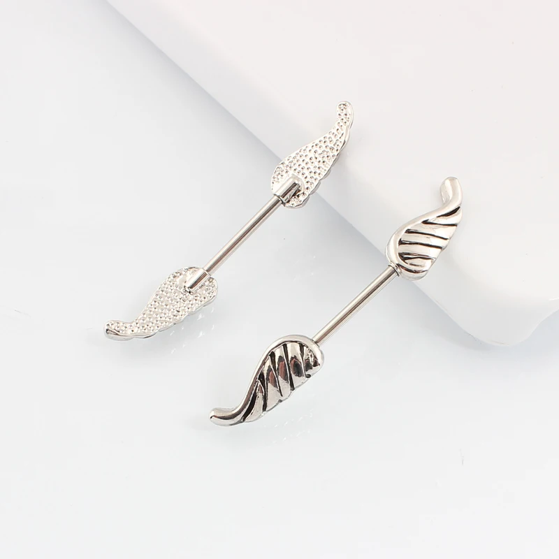 Пирсинг в розницу 2 шт./лот кольцо на соску с крыльями модный Дамский пирсинг