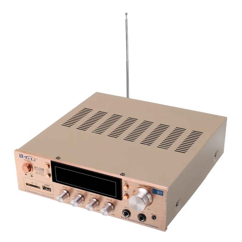 800 Вт HIFI bluetooth 2 канала домашнего Мощность стерео усилитель караоке цифровой FM радио USB SD bluetooth стерео усилитель Проекторы для домашнего кинотеатра