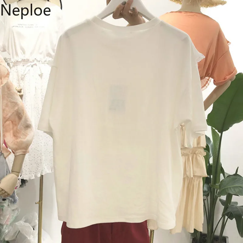 Neploe/женские футболки с принтом летние 2019 повседневные короткими рукавами и