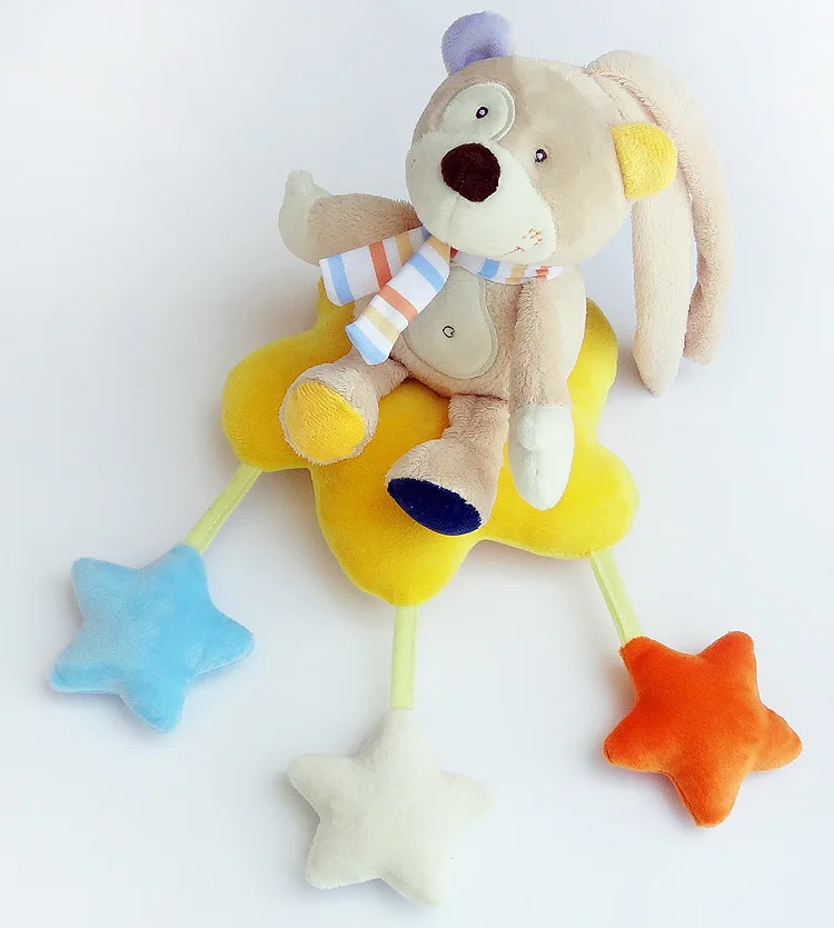 Baby Kids Plush Toys Fun Cartoon Animals Cloth Pull Bell Music Clockwork Bed Hanging Gift | Игрушки и хобби
