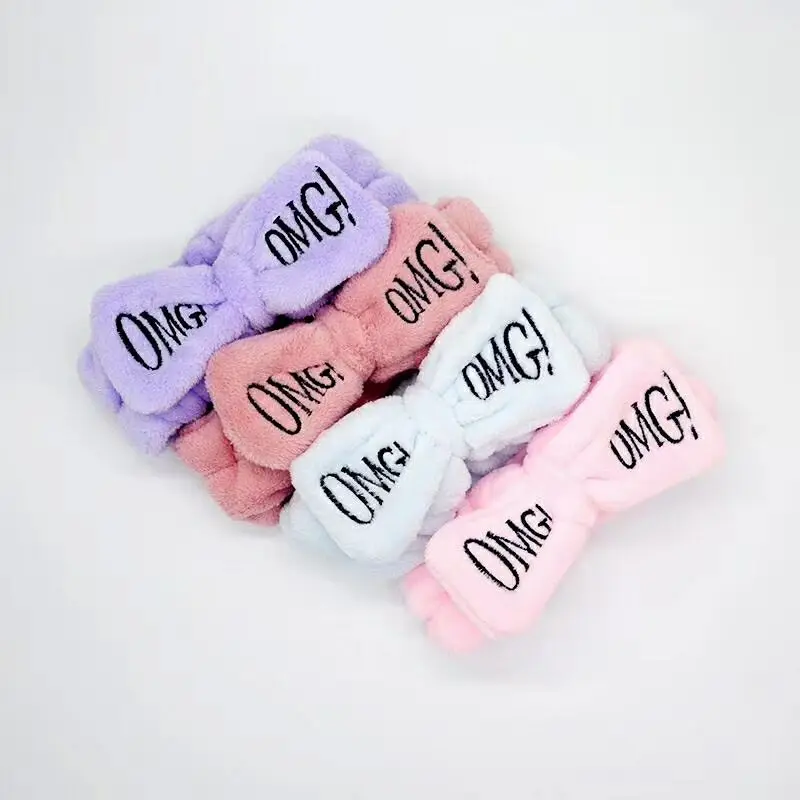 Женская повязка на голову с бантом бабочкой модная надписью OMG головной убор для