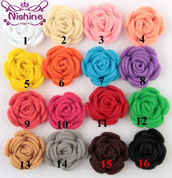 Nishine 120 шт./лот 1 4 &quotмини войлочная Роза для детей заколки волос плоская спина