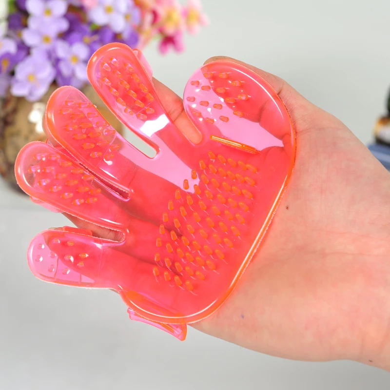 HOOPET Applied Cat Dog Pet Healthcare Bath Massage Glove Brush Comb Washing Tool Pink Easy To Use | Дом и сад