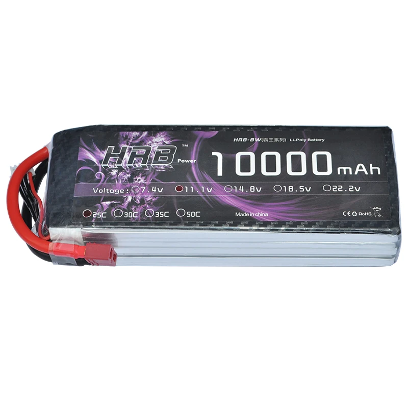 Hrb RC Lipo 3S батарея 10000mAh 11 1 V 25C MAX 50C Дрон AKKU для вертолет самолет автомобиль Лодка Lipoly