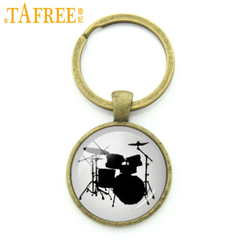 TAFREE модные ударная установка брелок с кольцом держателем в винтажном стиле