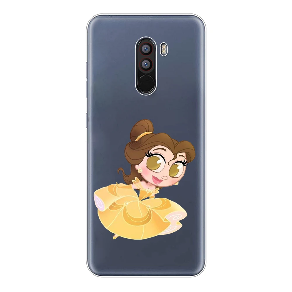 For Xiaomi Pocophone F1 Case Cover 6.18&quot Soft TPU Silicone Poco Fundas Luxury Cute Cartoon Princess Phone Shell |
