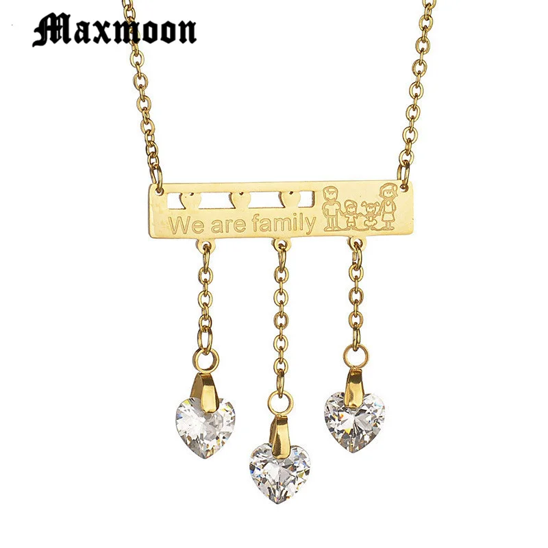Maxmoon We Are Family ожерелья из нержавеющей стали подвески для мальчиков и девочек