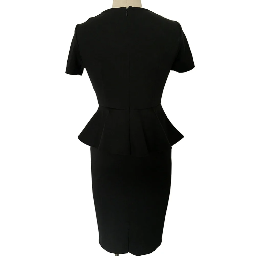 Женское платье карандаш Oxiuly винтажное до колена с рукавами фонариками|dress