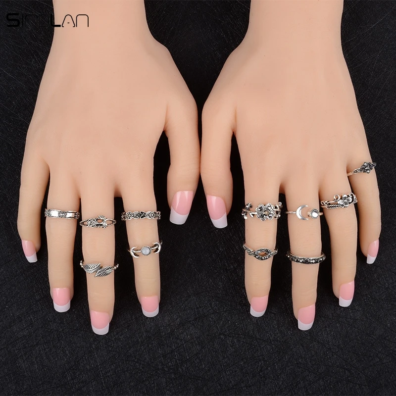 Новинка 2017 модные богемные кольца 11 шт./компл. в стиле ретро стразы с кристаллами