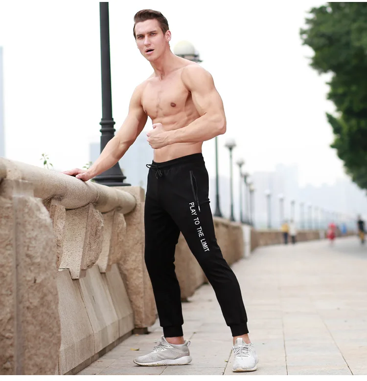 Breathable Running Pants Men Sports Basketball Leggings Football Zipper Gym Fitness Jogging Trouser | Спорт и развлечения