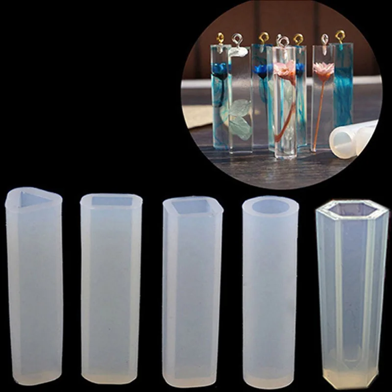 Necklace Pendant Soap Molds Cake Decor Square Cylinder Triangle Jewelry Making Tool Crystal Non Toxic Flip Sugar | Дом и сад