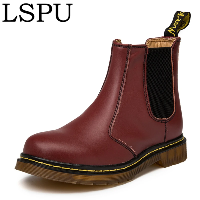 Winter Genuine Leather Men Boots Slip On Breathable Casual Martin Fashion Motorcycles Ankle Botas Plus Size38-45 | Обувь