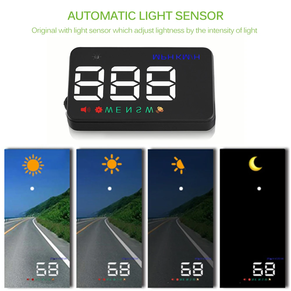 Onever gps HD Head Up дисплей автомобиля проекционный Спидометр лобовое стекло компас-одометр более скорость сигнализации навигации